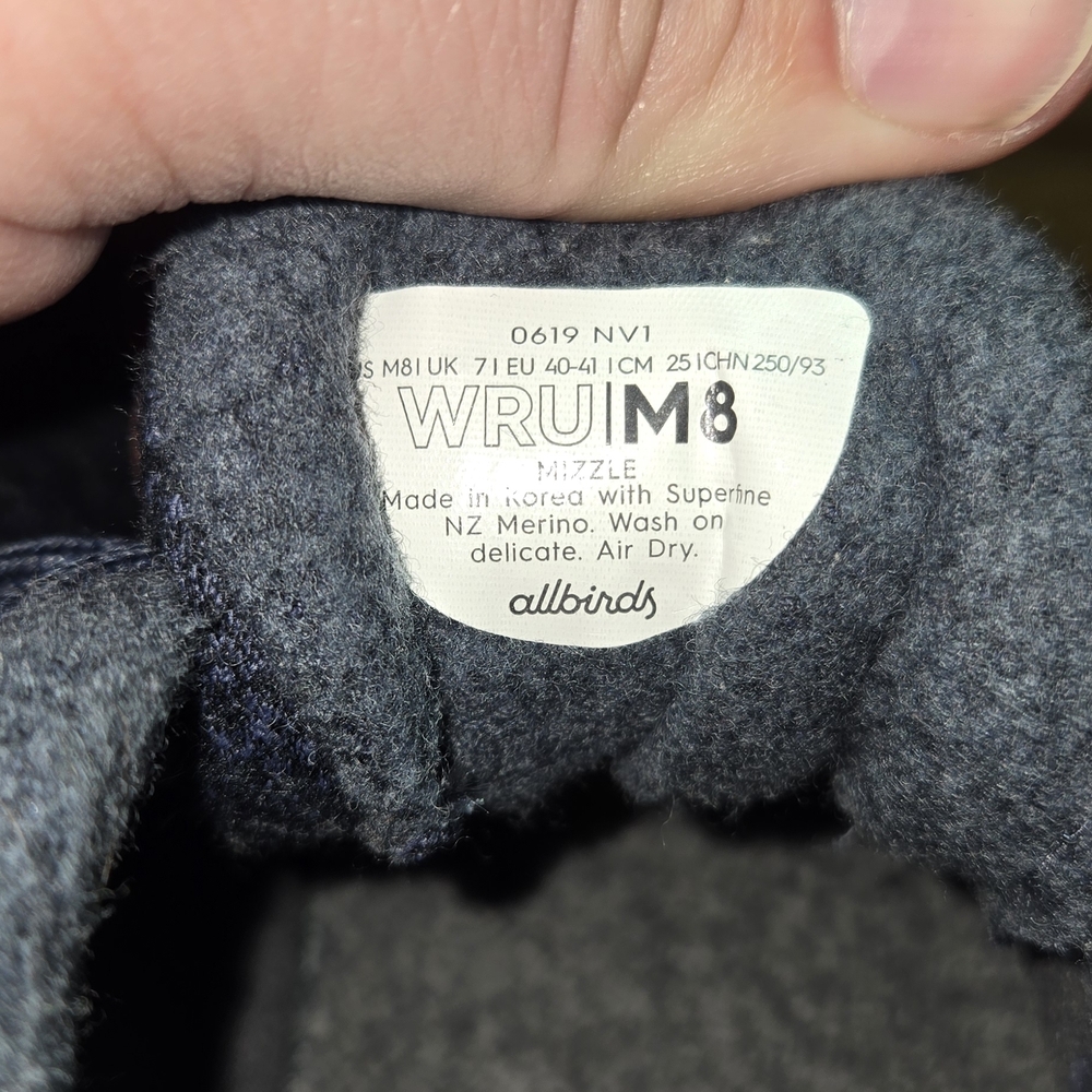 Allbirds Men's Wool Runner-Up Mizzles In Savanna Nights  8m - Picture 4 of 6